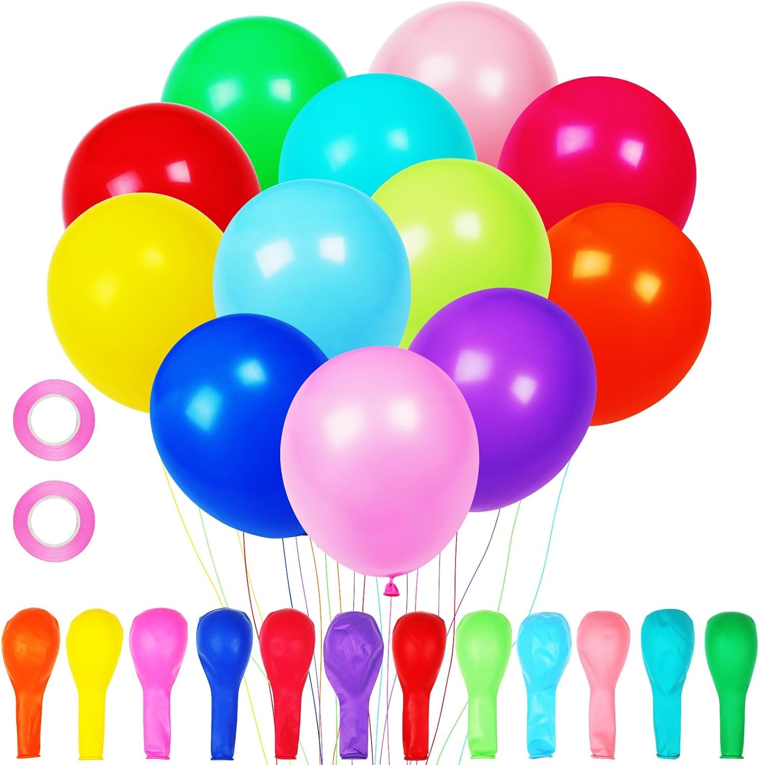 105pcs Colorful Balloons 12inch Rainbow Latex Balloons for Boys Girls Birthday B...