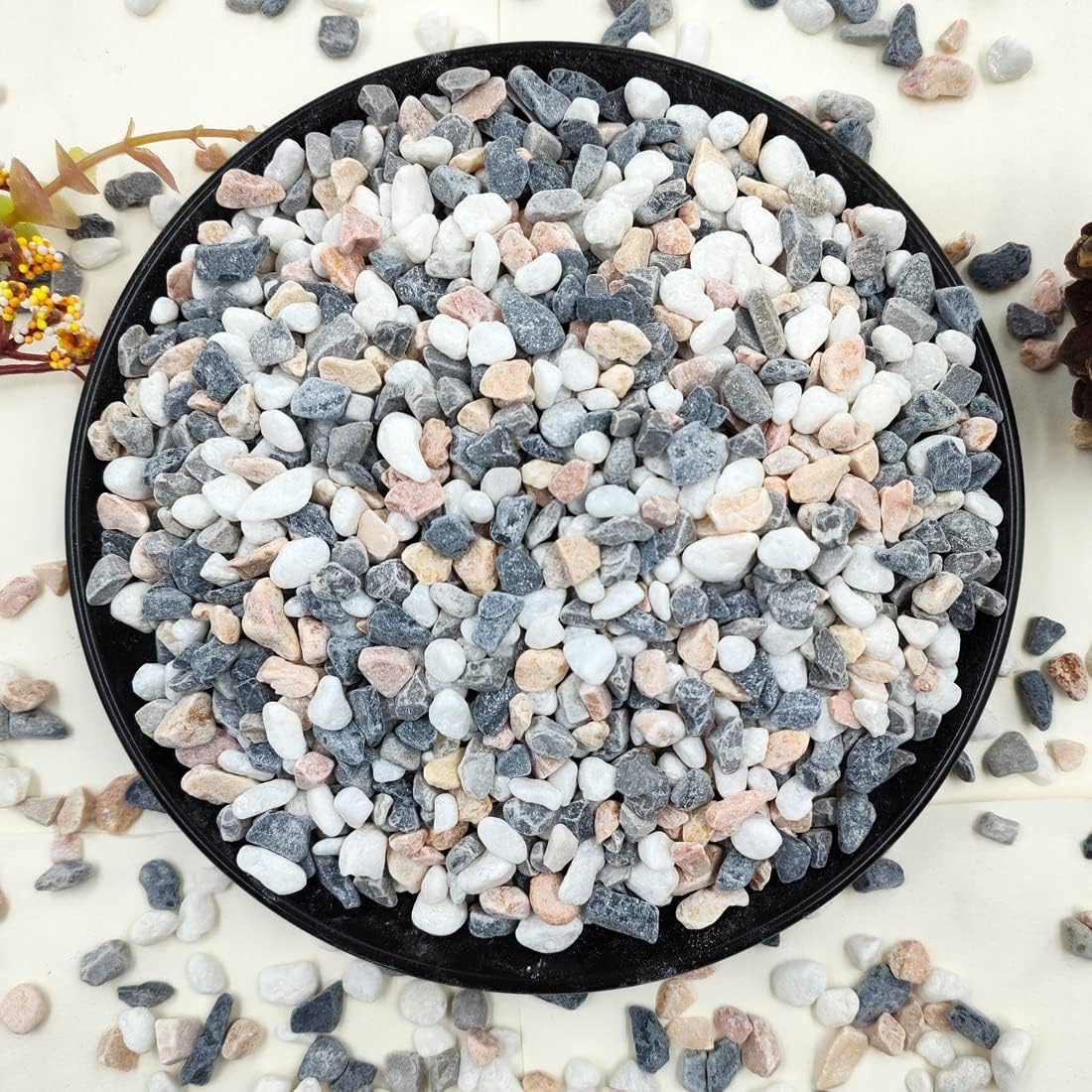 2LB Succulent and Cactus Gravel Pebbles, 1/5 Inch Natural Decorative Polished St...