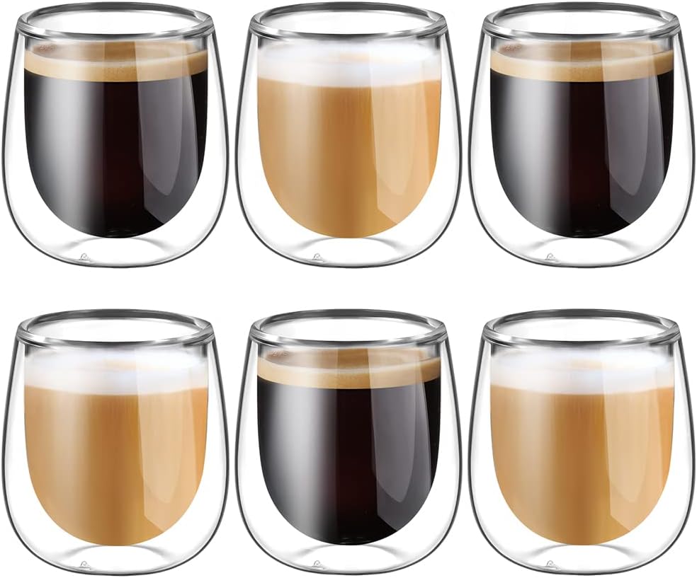 glastal Double Walled Espresso Coffee Glass Cups Glasses Borosilicate Glasses fo...