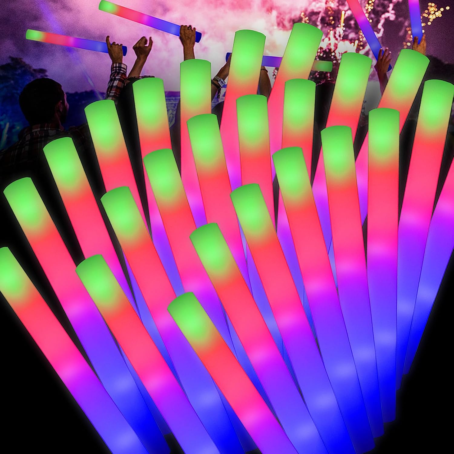 Taotuo 50PCS Foam Glow Sticks, Unique Glow in the Dark Party Supplies, Special L...