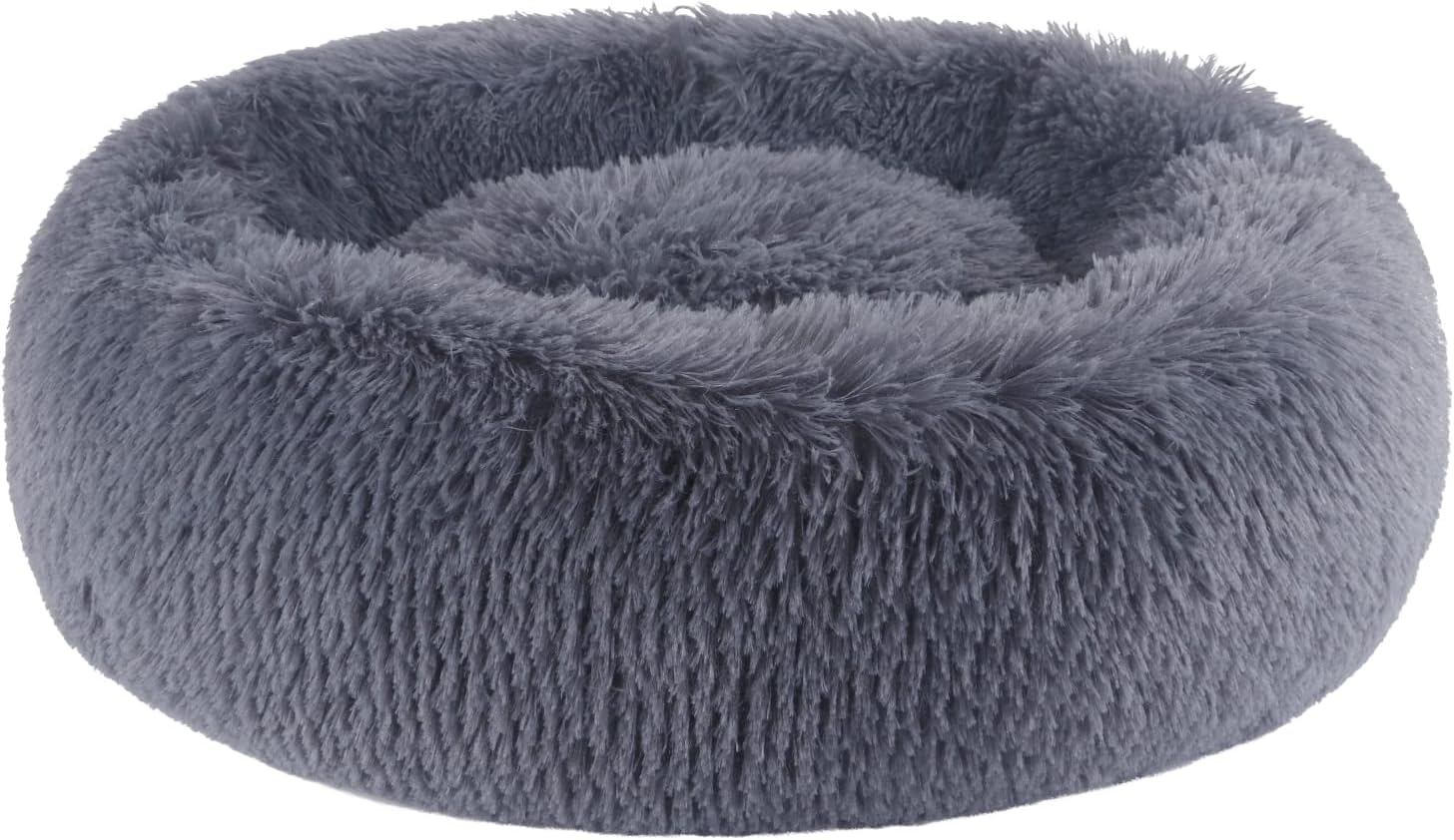 BVAGSS Anxiety Dog Bed, Round Plush Donut Dog Bed Cat Bed Marshmallow Fluffy Cud...