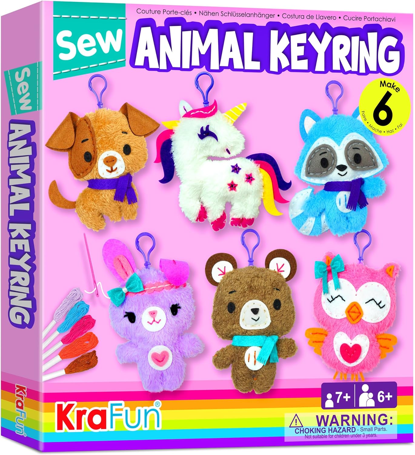 KRAFUN Unicorn Sewing Keyring Kit, Special Craft Kit for Kids Age 7-12, Innovati...