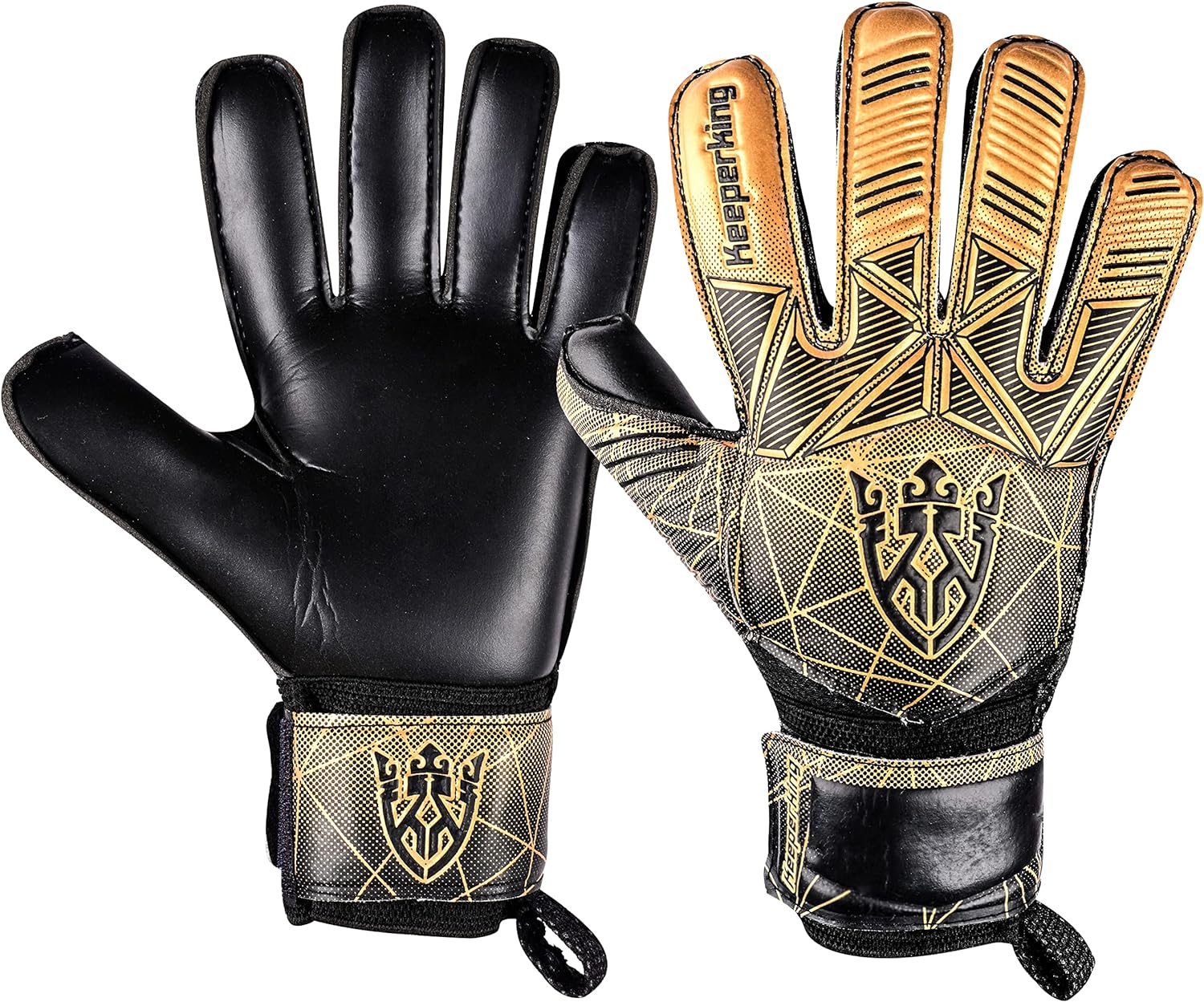 Keeperking Goalkeeper Gloves, Unique Goalie Gloves with Latex Strong Grip Palms,...