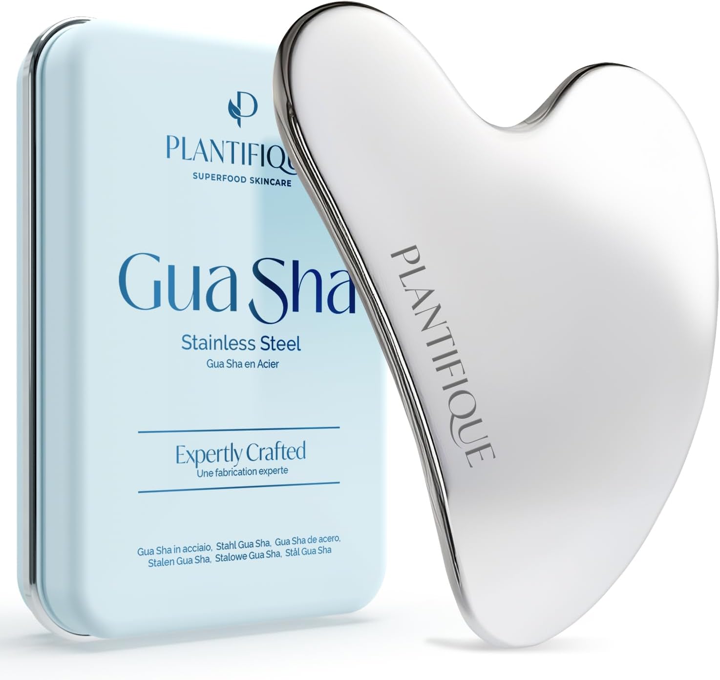 PLANTIFIQUE Stainless Steel Gua Sha Facial Tool, Skin Massage Tool for Face, Bod...