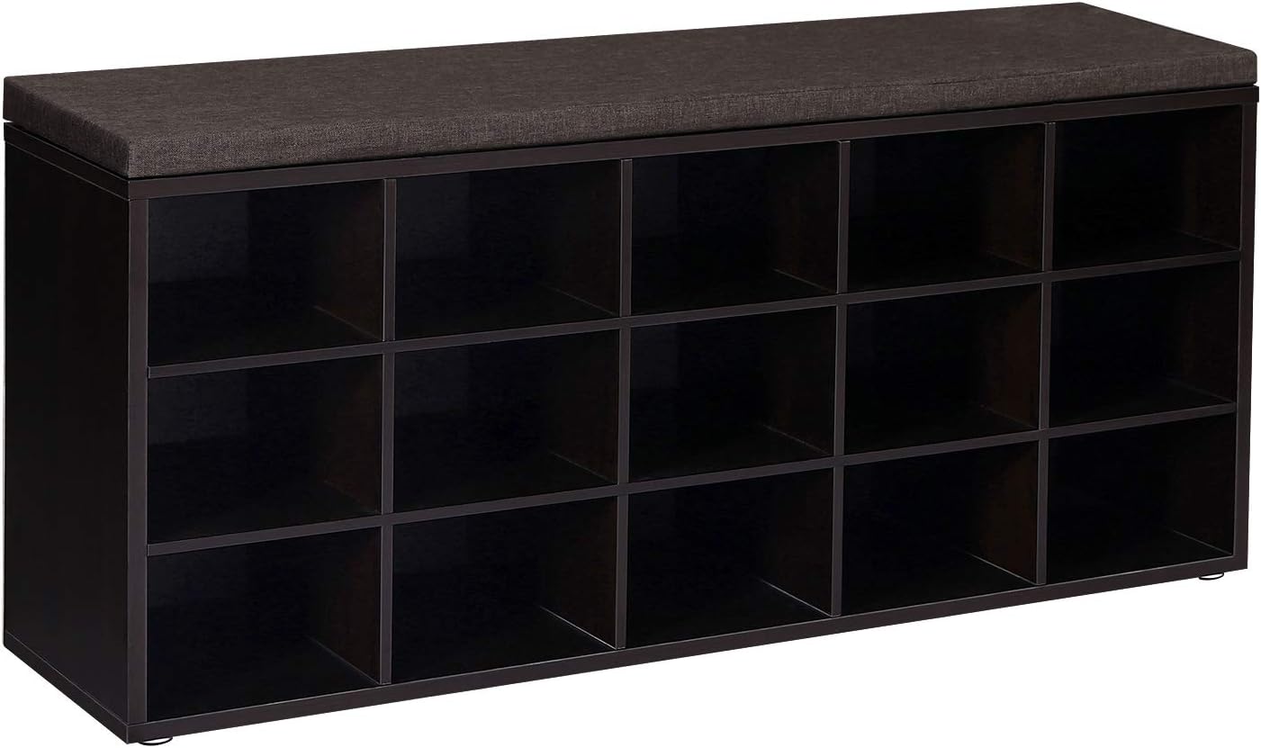 VASAGLE Shoe Bench with Cushion, Storage Bench with Padded Seat, Entryway Bench...