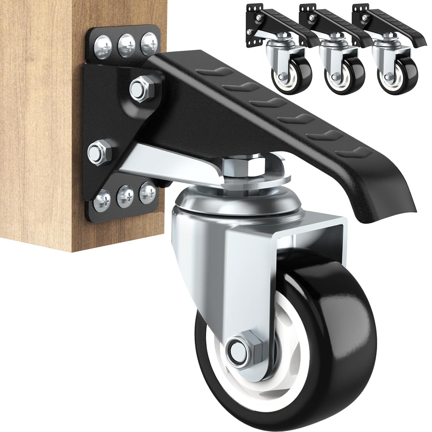 SOLEJAZZ Workbench Caster kit 880 LBS Capacity 3" Heavy Duty Retractable Workben...