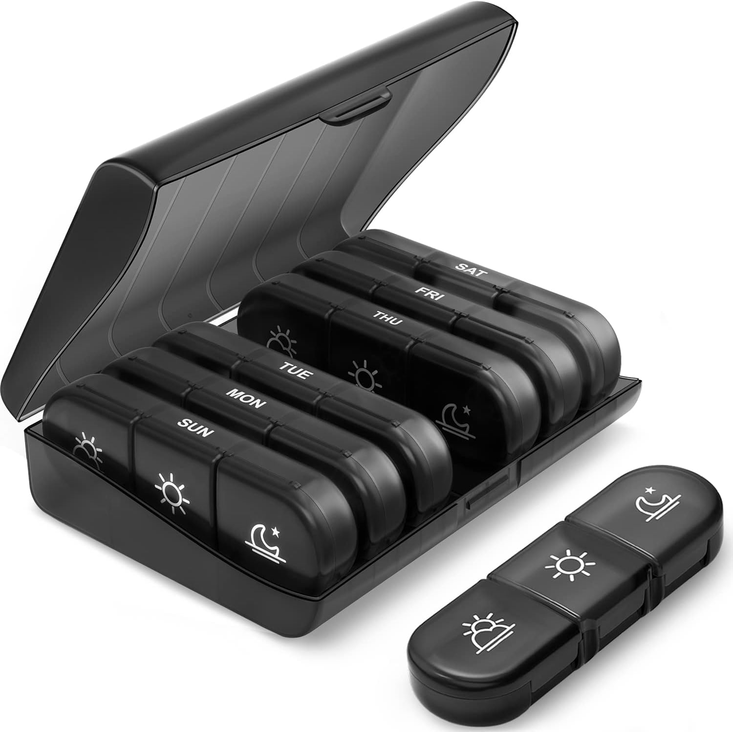 PULIV Weekly Pill Organizer 3 Times a Day, Portabl...