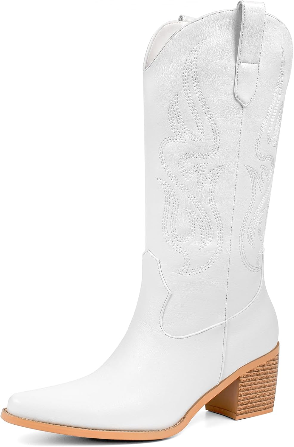 Pasuot Cowboy Boots for Women - Cowgirl Western Mid Calf Boots with Embroidery,...