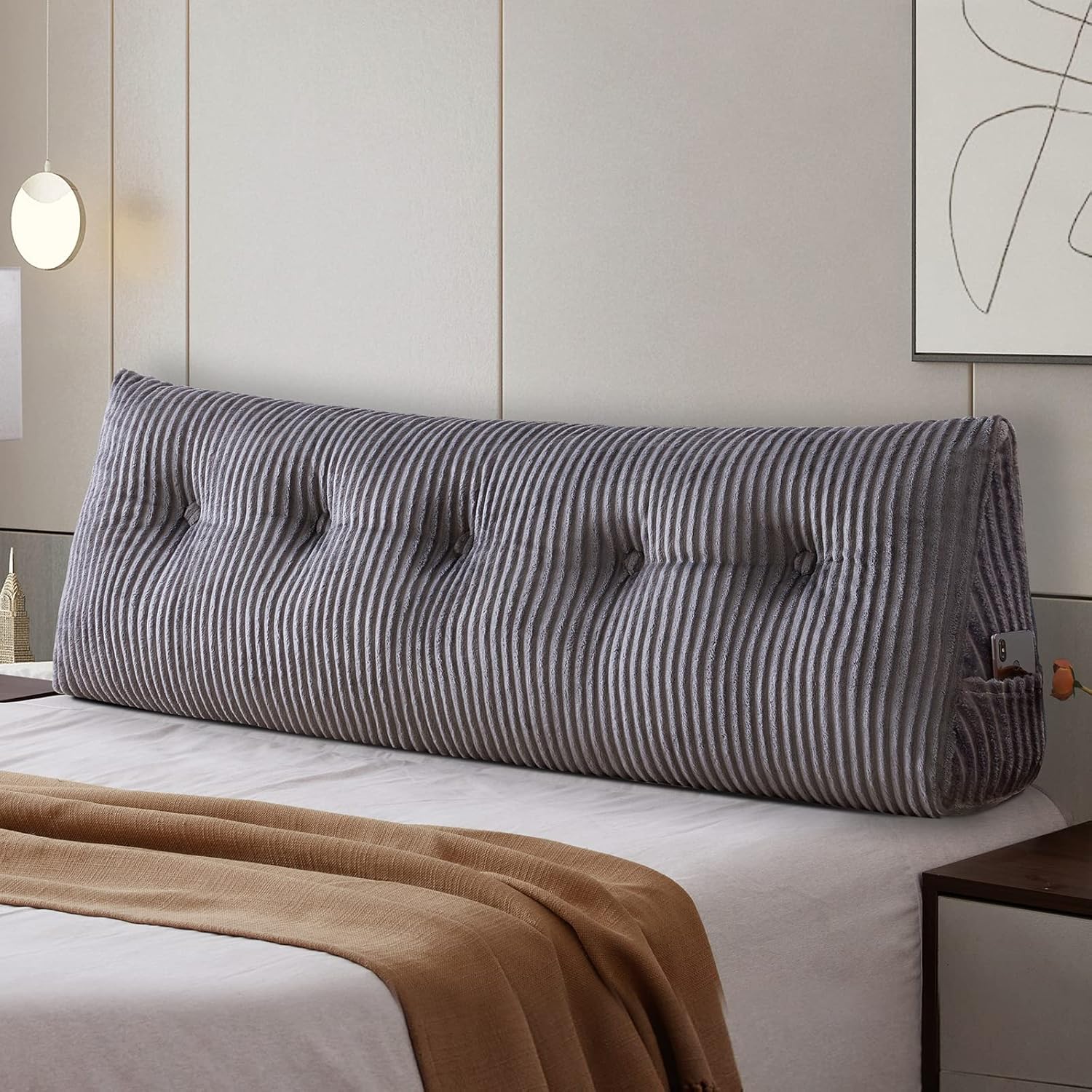 Large Headboard Wedge Pillow, Special Bed Rest Reading Pillow for Enhanced Comfo...