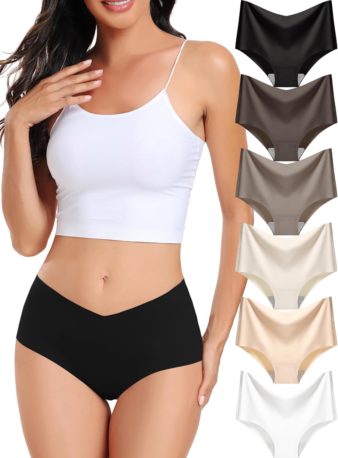Women's Seamless Cheeky Panties No-Show Bikini Underwear for Women Comfortable S...
