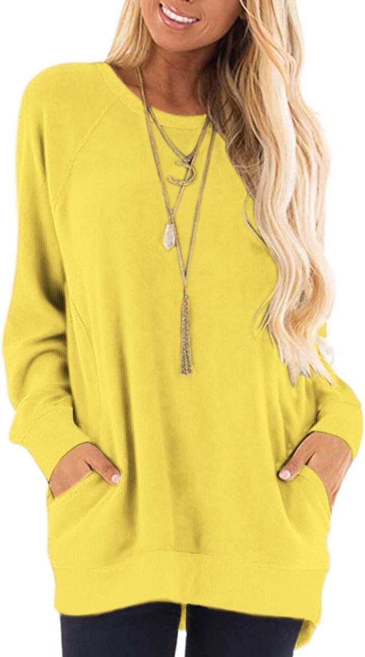 MISFAY Womens Casual Tops, Special Long Sleeve Round Neck Blouses, Innovative Tu...