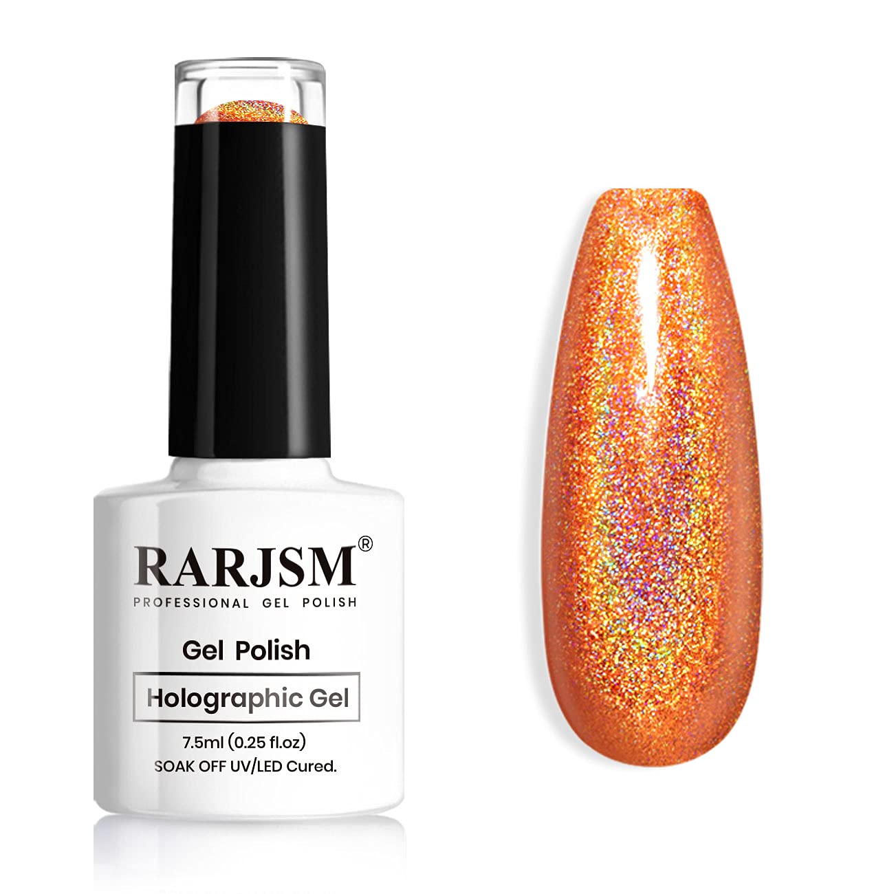 RARJSM Nail Polish, High-Quality Holographic Nail Gel for Classic Orange Nails,...