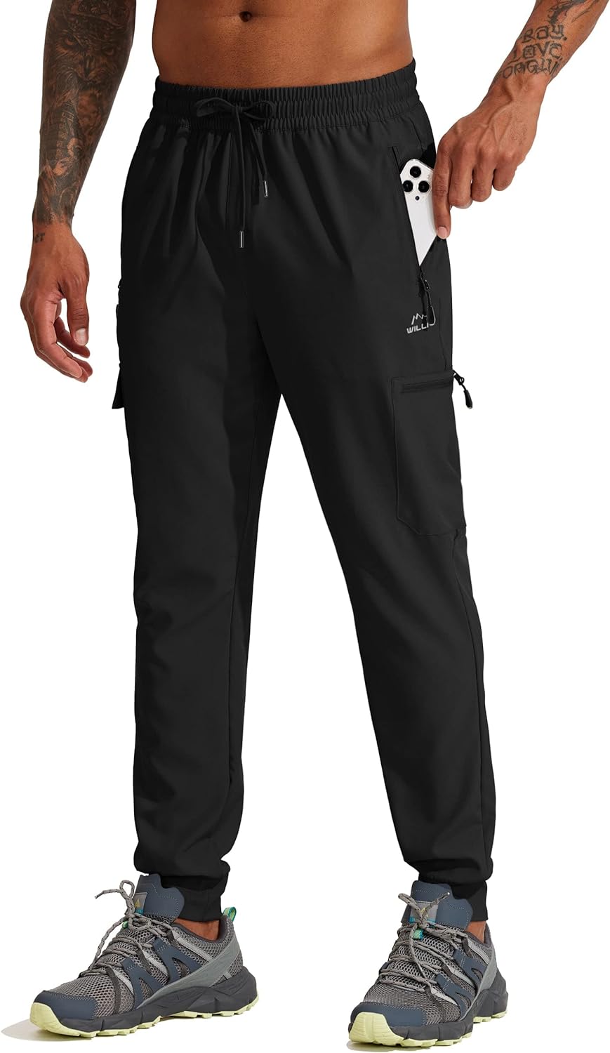 Willit Men's Hiking Joggers, Special Travel Athletic Pants, Innovative Lightweig...