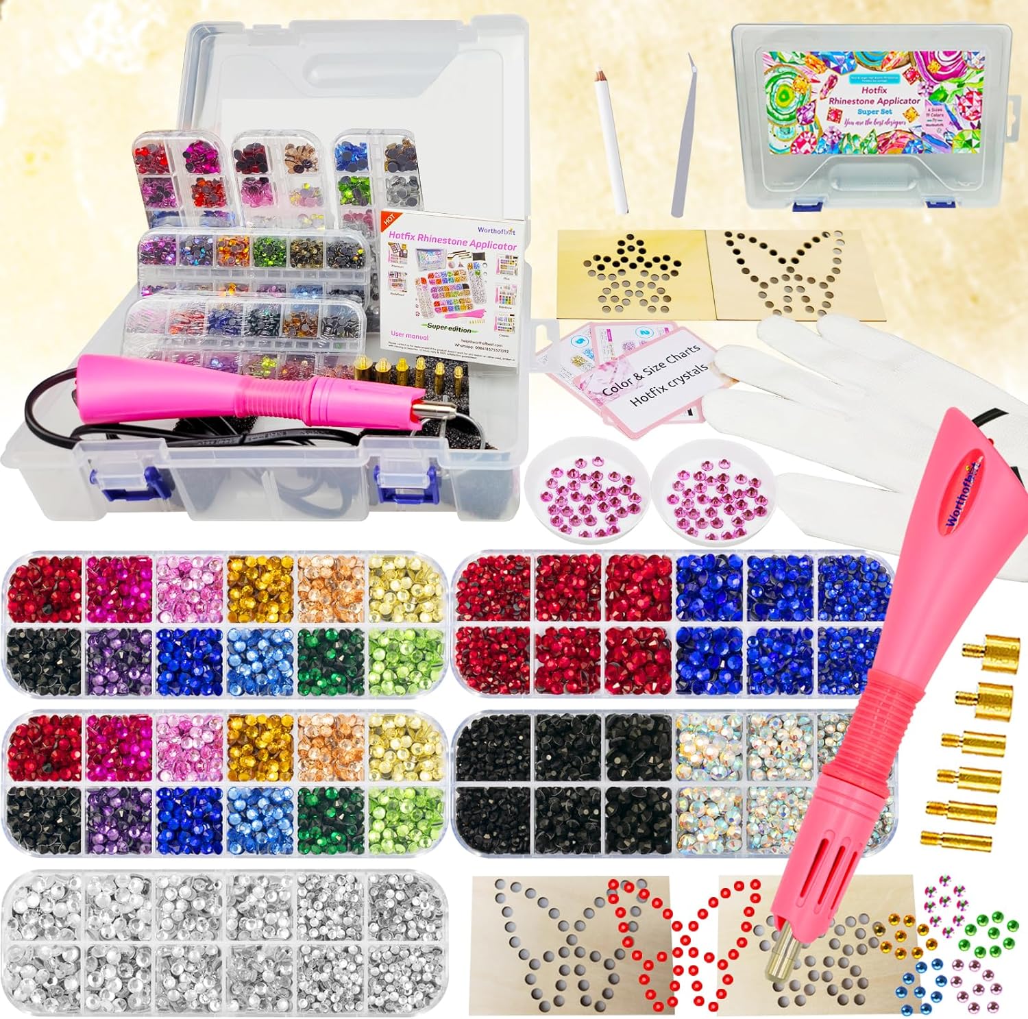 Hotfix Rhinestones Applicator Kit, Unique Bedazzler Kit with Rhinestones, Specia...