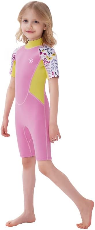 Dark Lightning 3/2mm Kids Wetsuit, Special Neoprene Thermal Swimsuit for Boys an...
