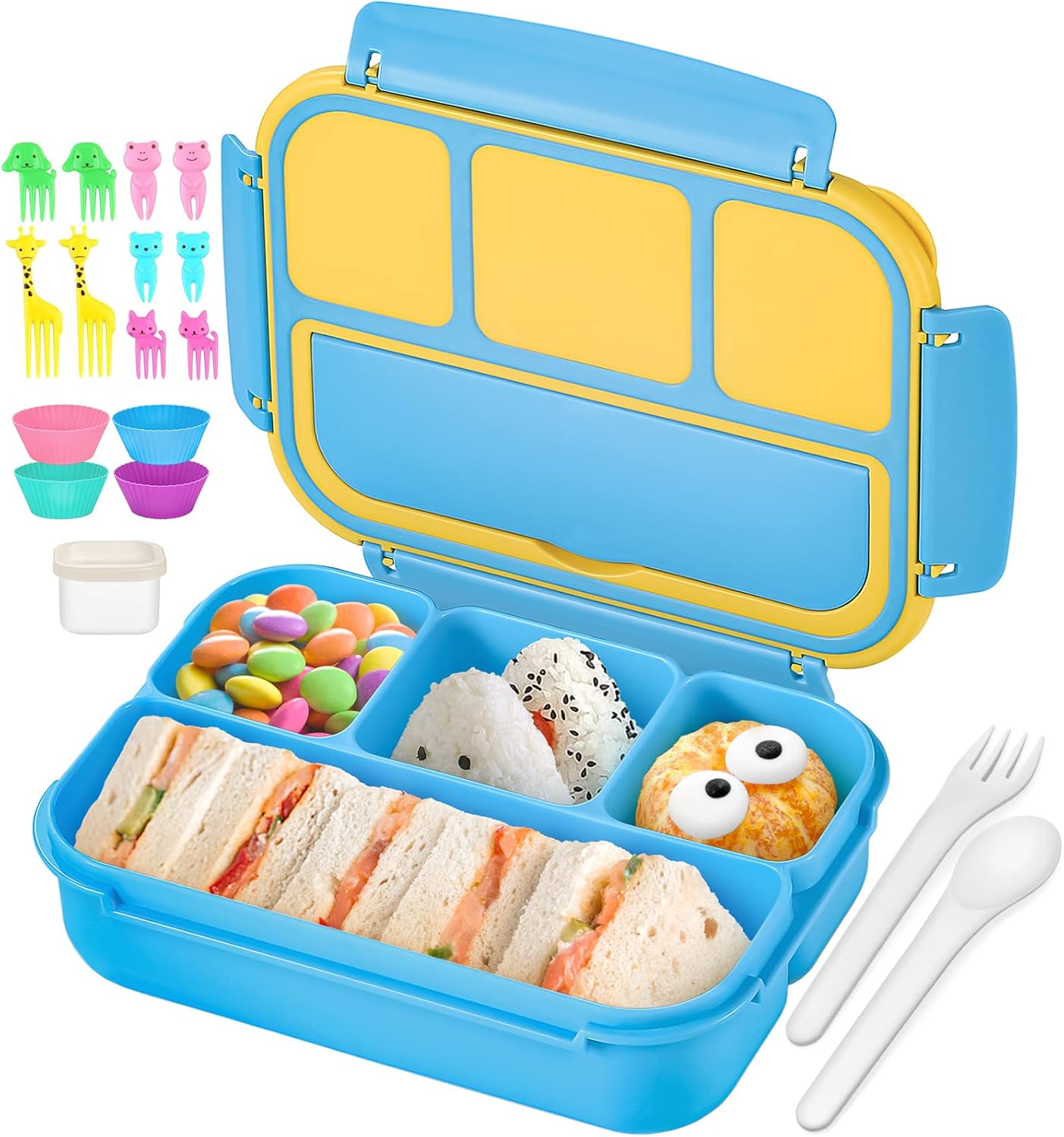 QQKO Bento Lunch Boxes, Special Lunch Box with 4 Compartments, Innovative Bento...