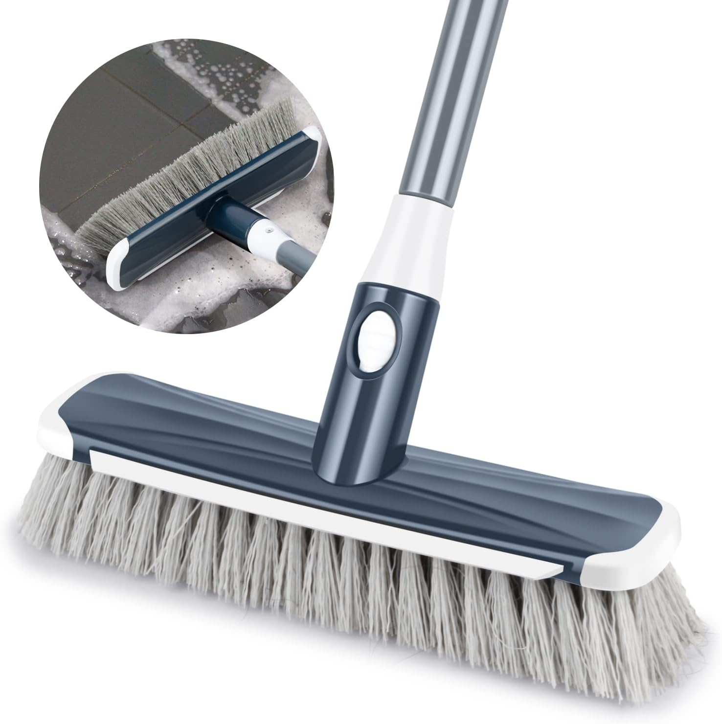 Floor Brush Sweeping Broom Brush, Floor Scrubbing Brush with Long Handle Adjusta...