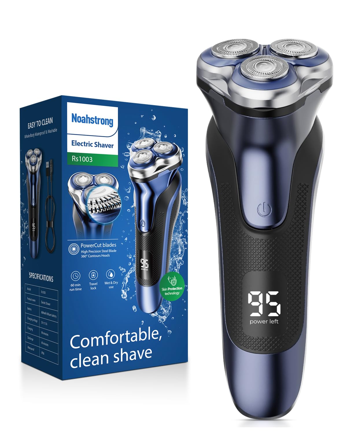 Electric Razor for Men, Noahstrong Electric Shaver for Men, Wet Dry Shaver with...