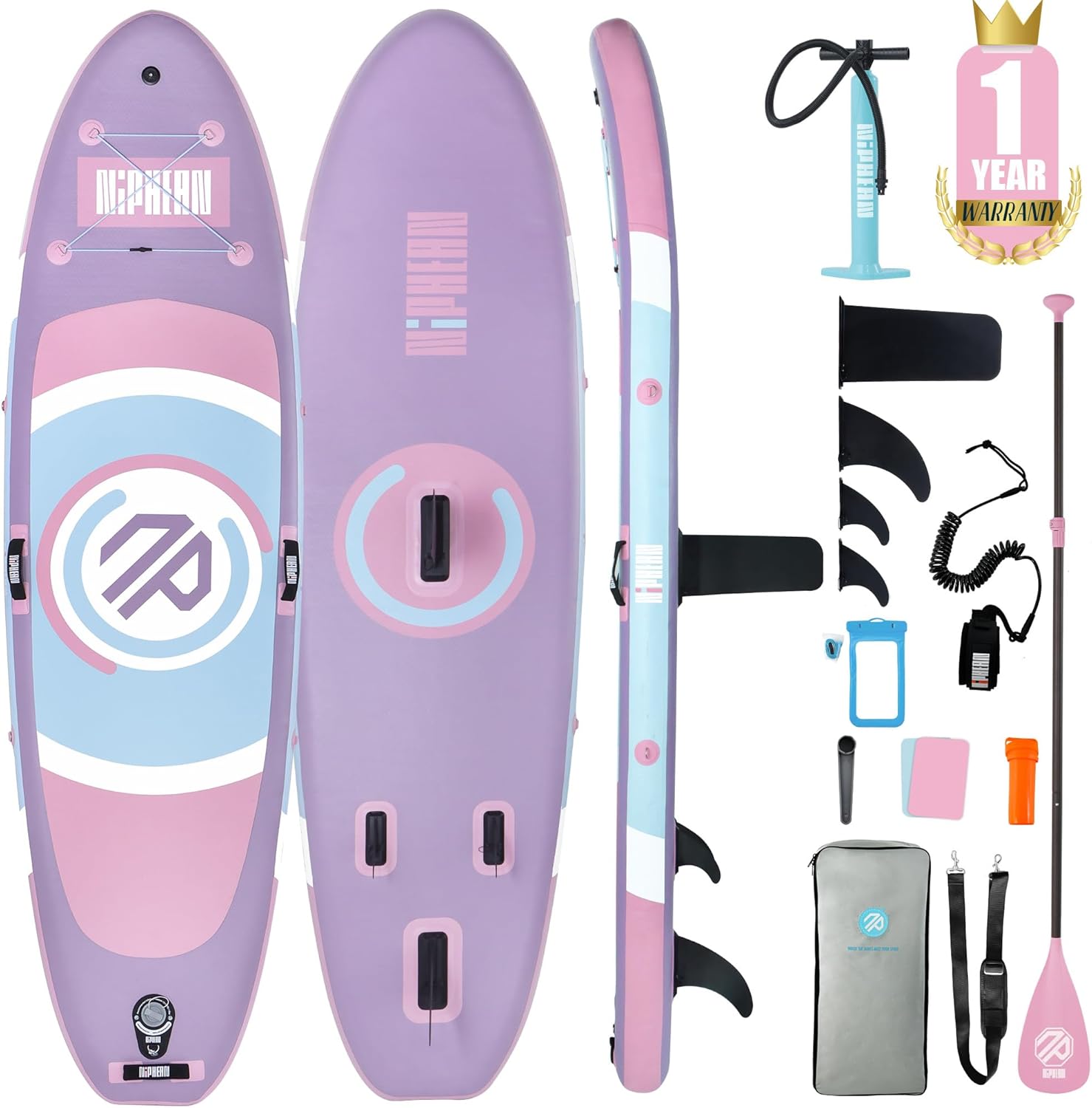 Inflatable Paddle Board with Stable Wing and Durable SUP Accessories, 10’ Inflat...
