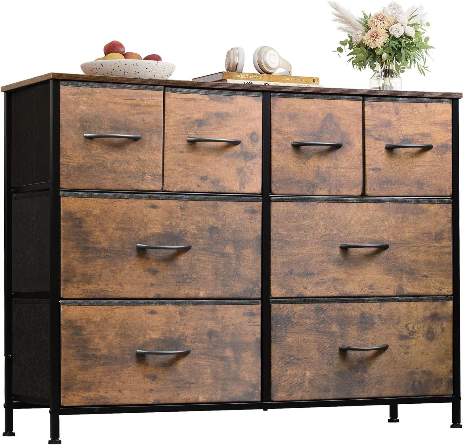WLIVE Dresser for Bedroom with 8 Drawers, Wide Fab...