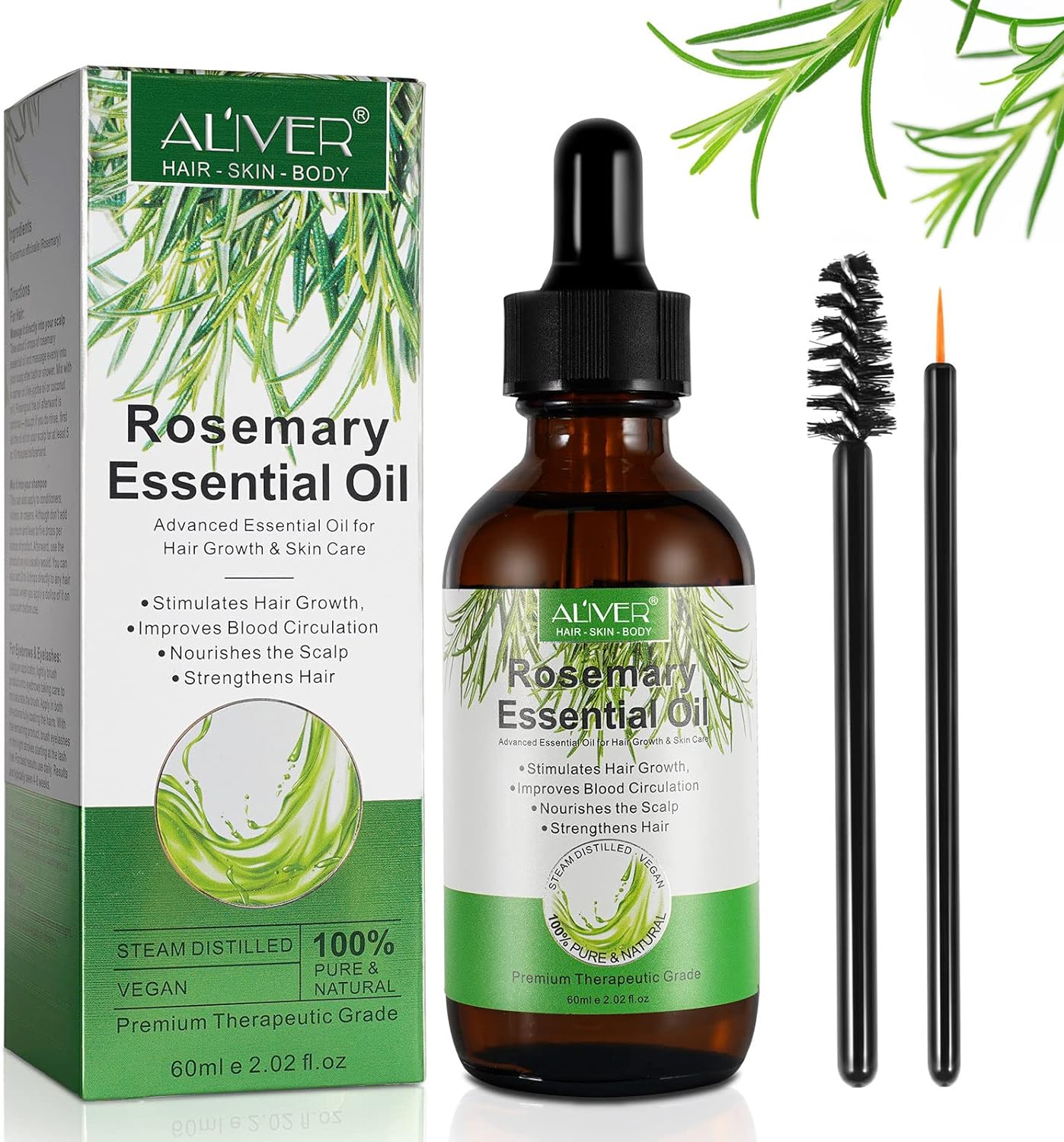 VXHDAG Rosemary Oil for Hair Growth & Skin Care - 100% Pure Rosemary Essential O...
