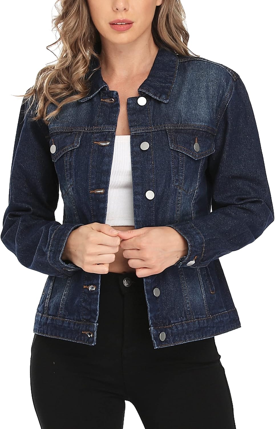 MISS MOLY Women's Denim Jackets Button Up Long Sleeve Basic Trendy Trucker Jacke...