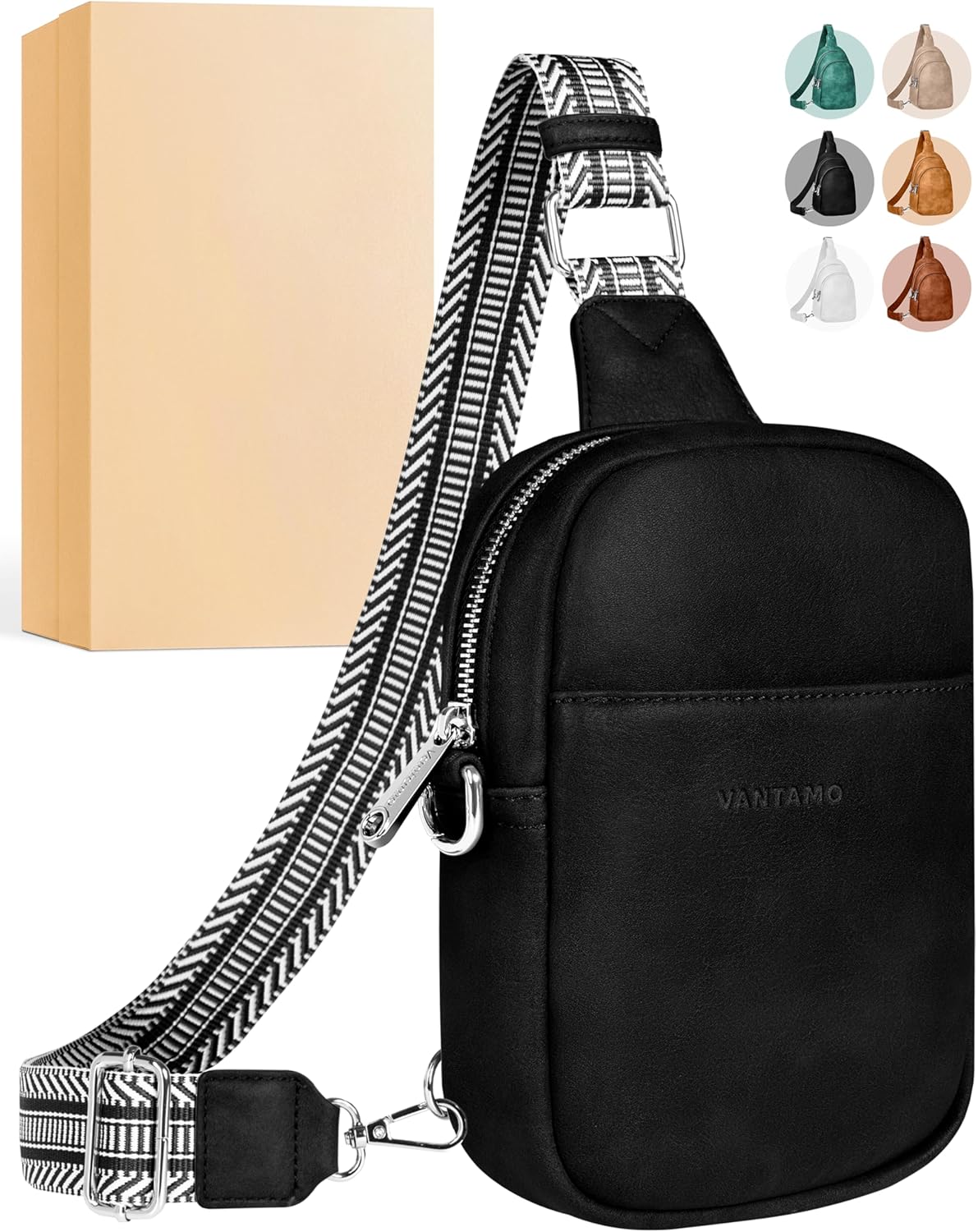 Vantamo Crossbody Bags for Women: RFID Blocking Vegan Leather Sling Bag with Ant...