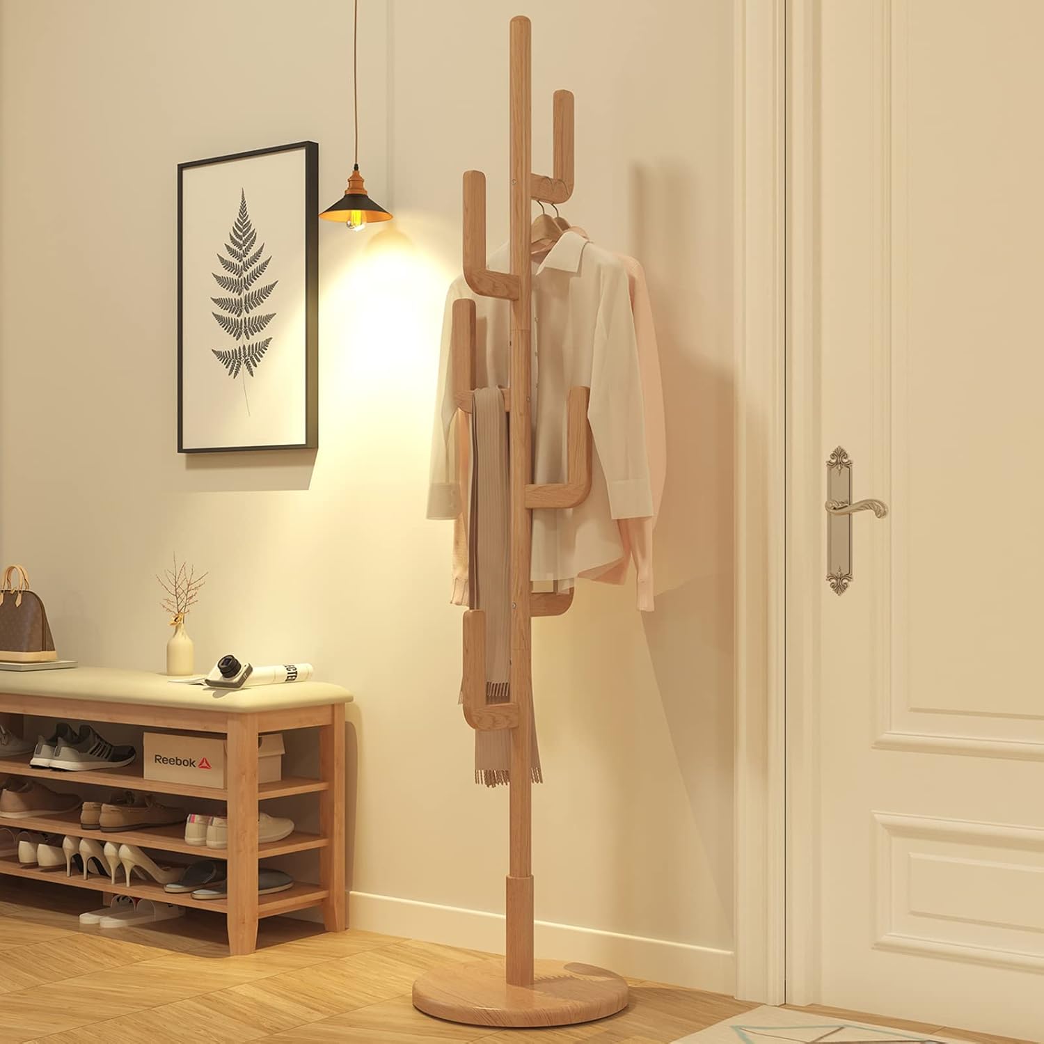 KungFuWood Coat Rack, Unique Design Cactus Coat Rack Freestanding, Adjustable He...