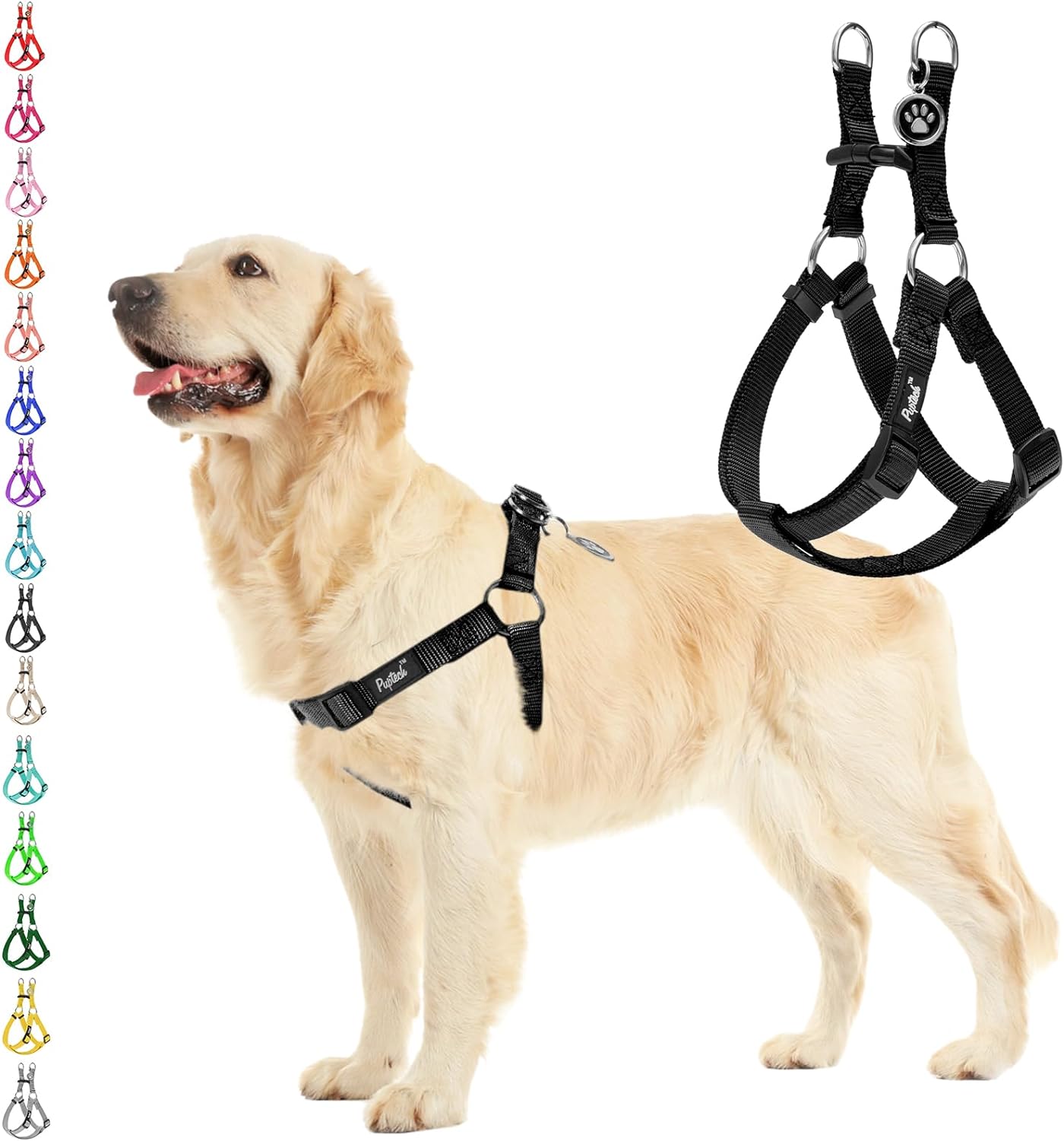 PUPTECK No Pull Dog Harness Soft Adjustable Basic Nylon Step in Puppy Vest Outdo...