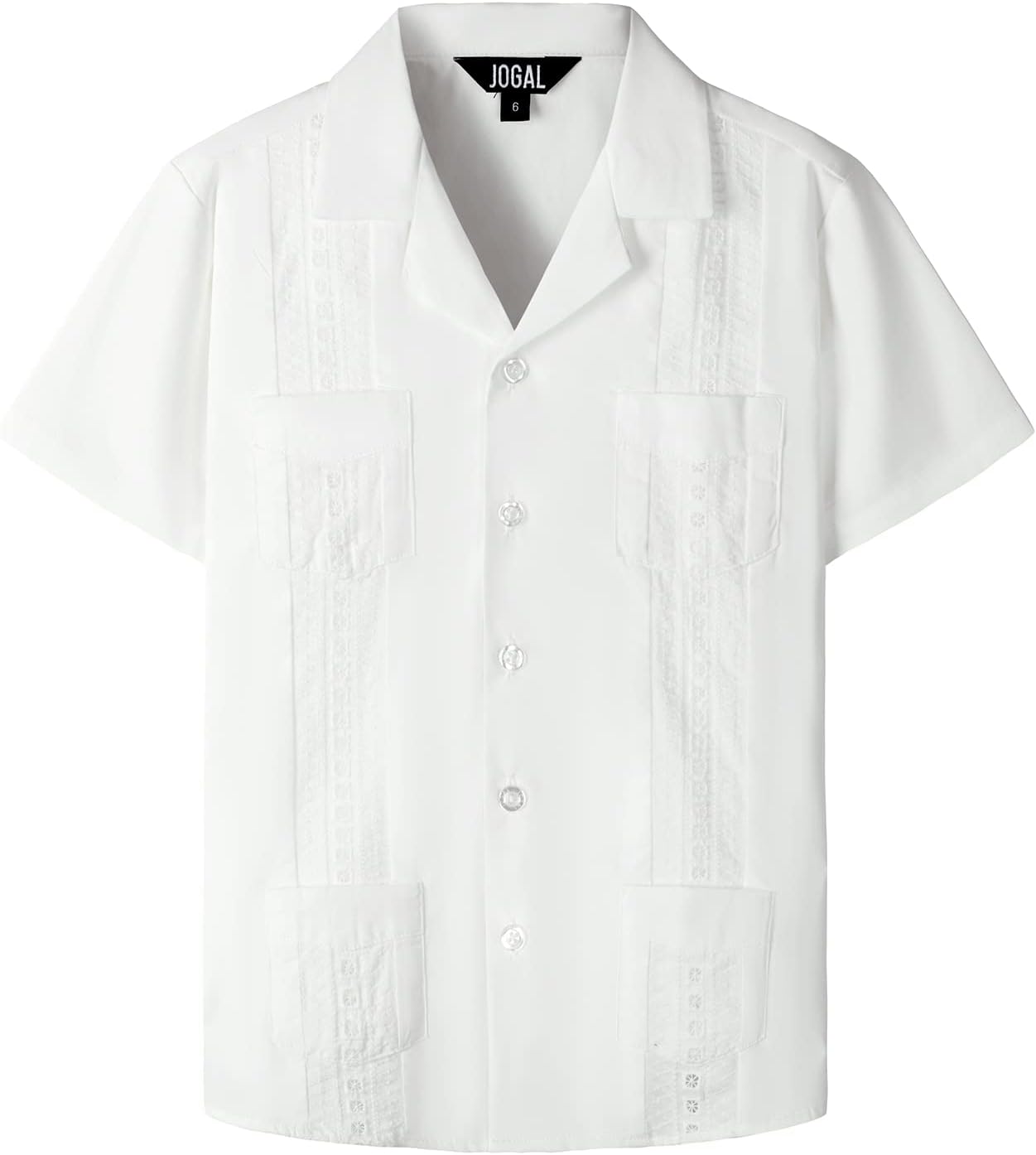 JOGAL Boys Guayabera Shirts, Special Casual Button Down Beach Shirt for 5-6 Year...