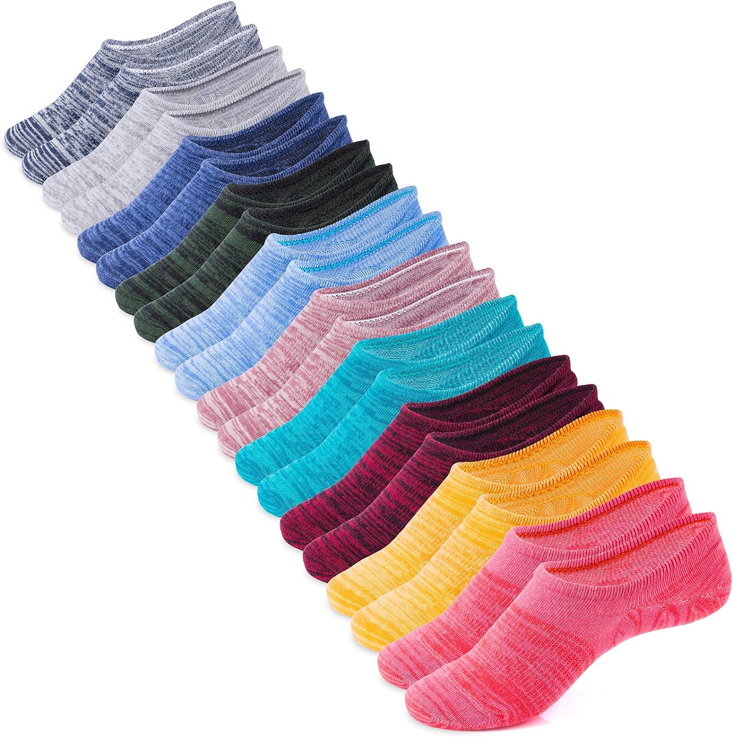 IDEGG No Show Socks Women 10 Pairs Low Cut Anti-Slid Novelty Athletic Casual Inv...