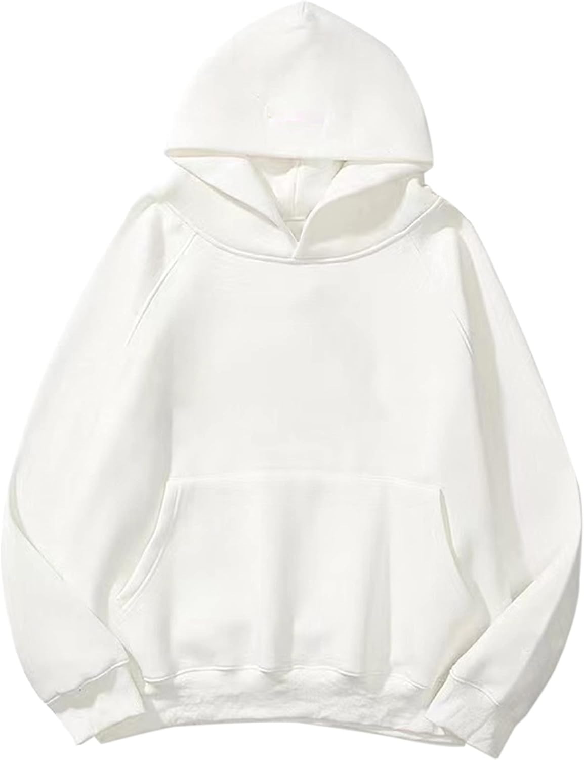 Lauweion Women Solid Basic Fleece Letter Loose Hoodie Sweatshirt Long Sleeve Kan...