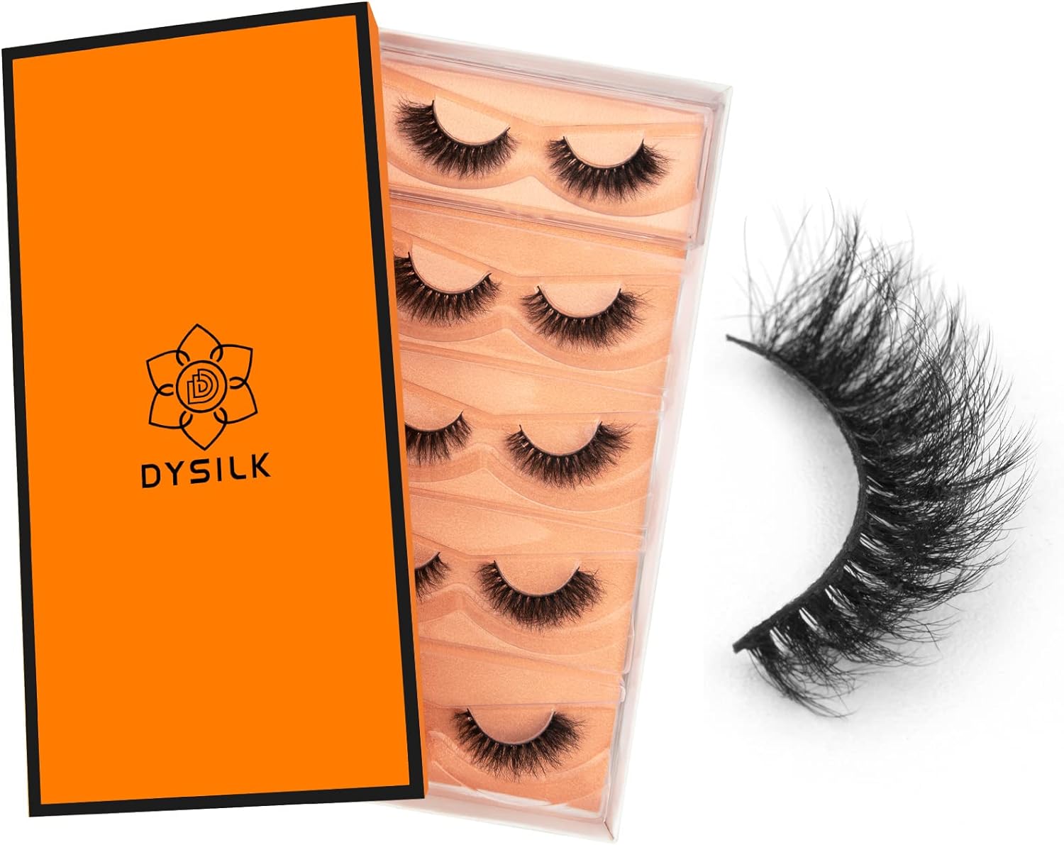 DYSILK Lashes Mink False Eyelashes - False Lashes 5 Pairs 6D Faux Mink Eyelashes...