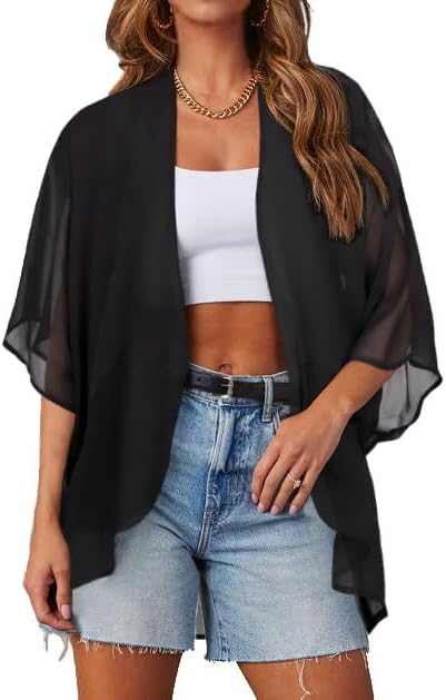 Kimono Cardigans for Women, Unique Summer Tops with Casual Cover Up Design, Spec...