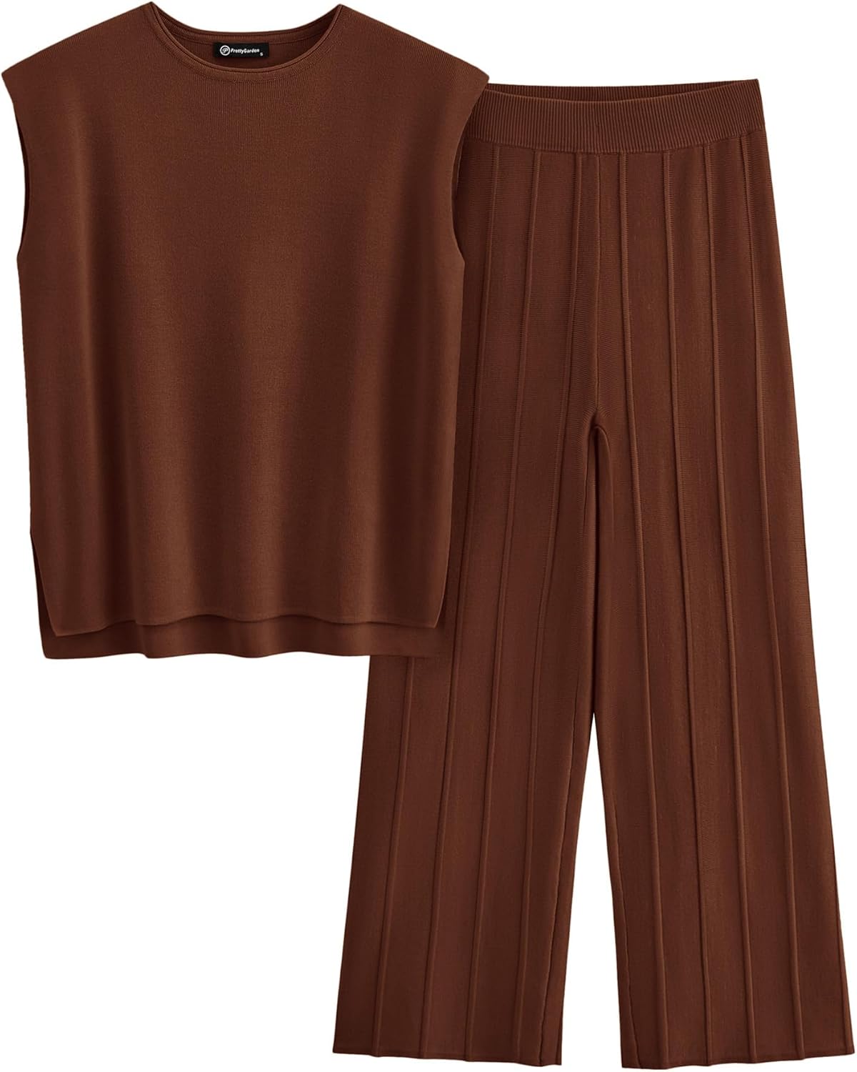 PRETTYGARDEN Women's 2 Piece Outfits, Special Knit Loungewear with High Low Pull...