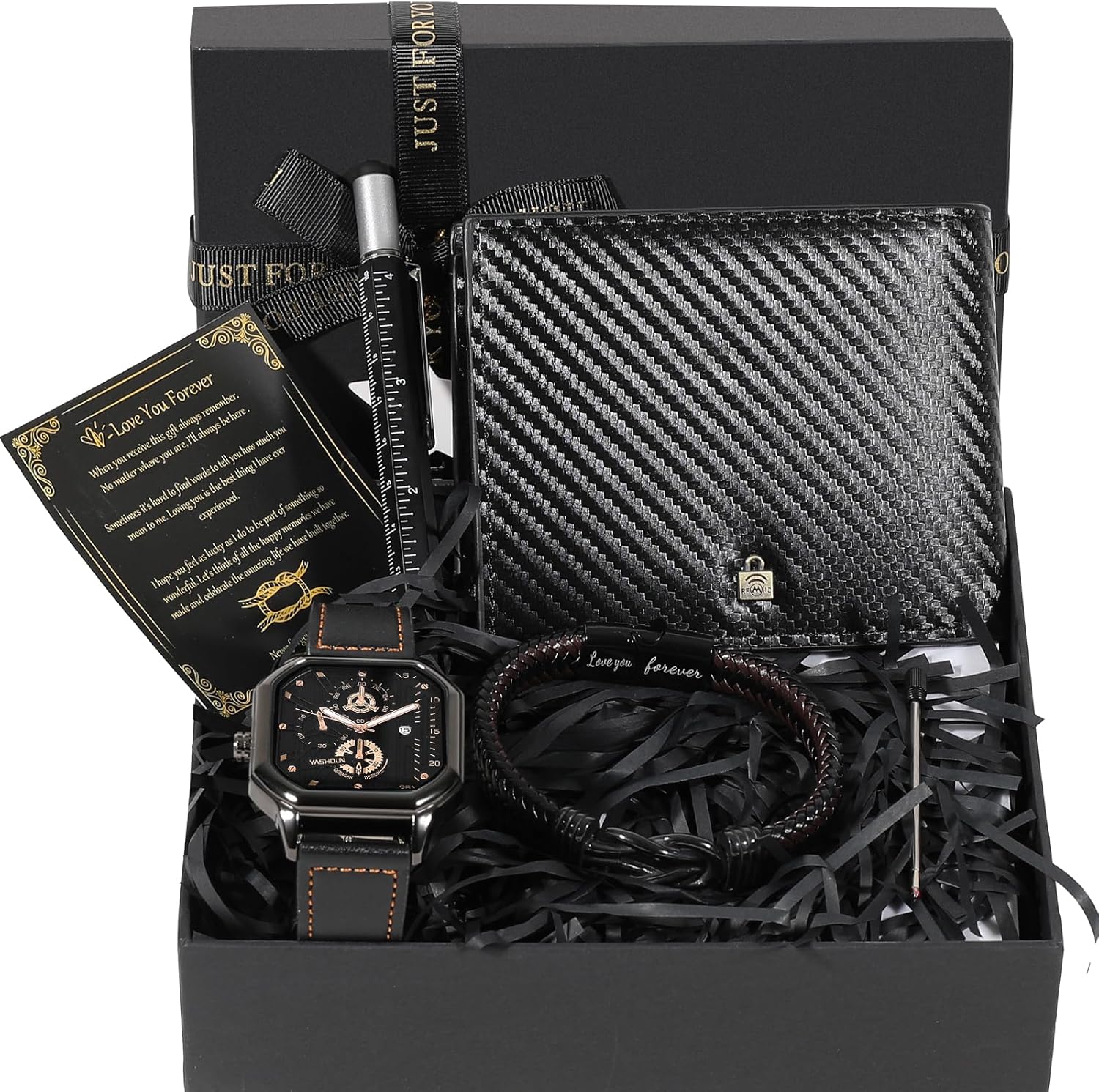 BSTcentelha Men Gift Set Wrist Watch Belt Keychain Sunglasses Mens Gift Father's...