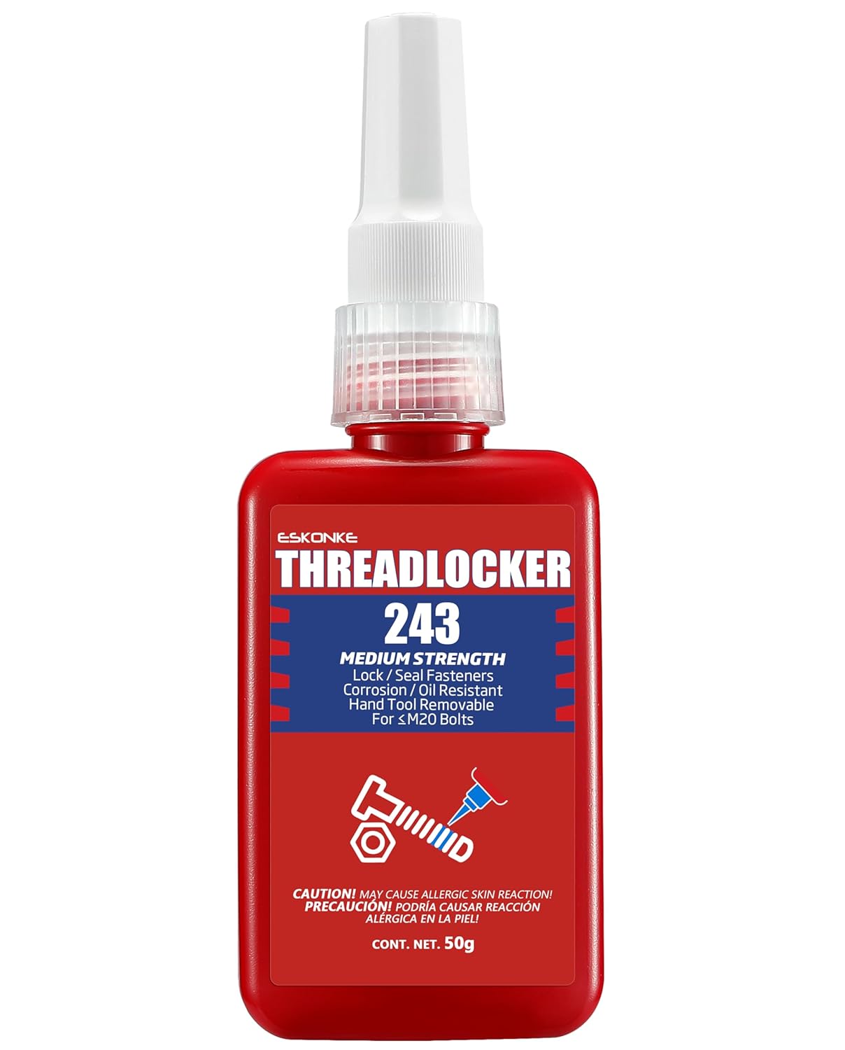 ESKONKE Blue Thread Locker, Special Thread Locker 243 with Medium Strength, Inno...