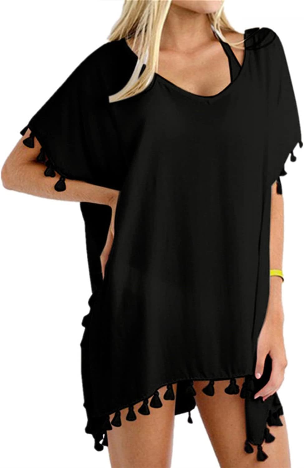 Yincro Women Chiffon Tassel Swimsuit Cover Up Beach Coverups for Swimwear Small-...