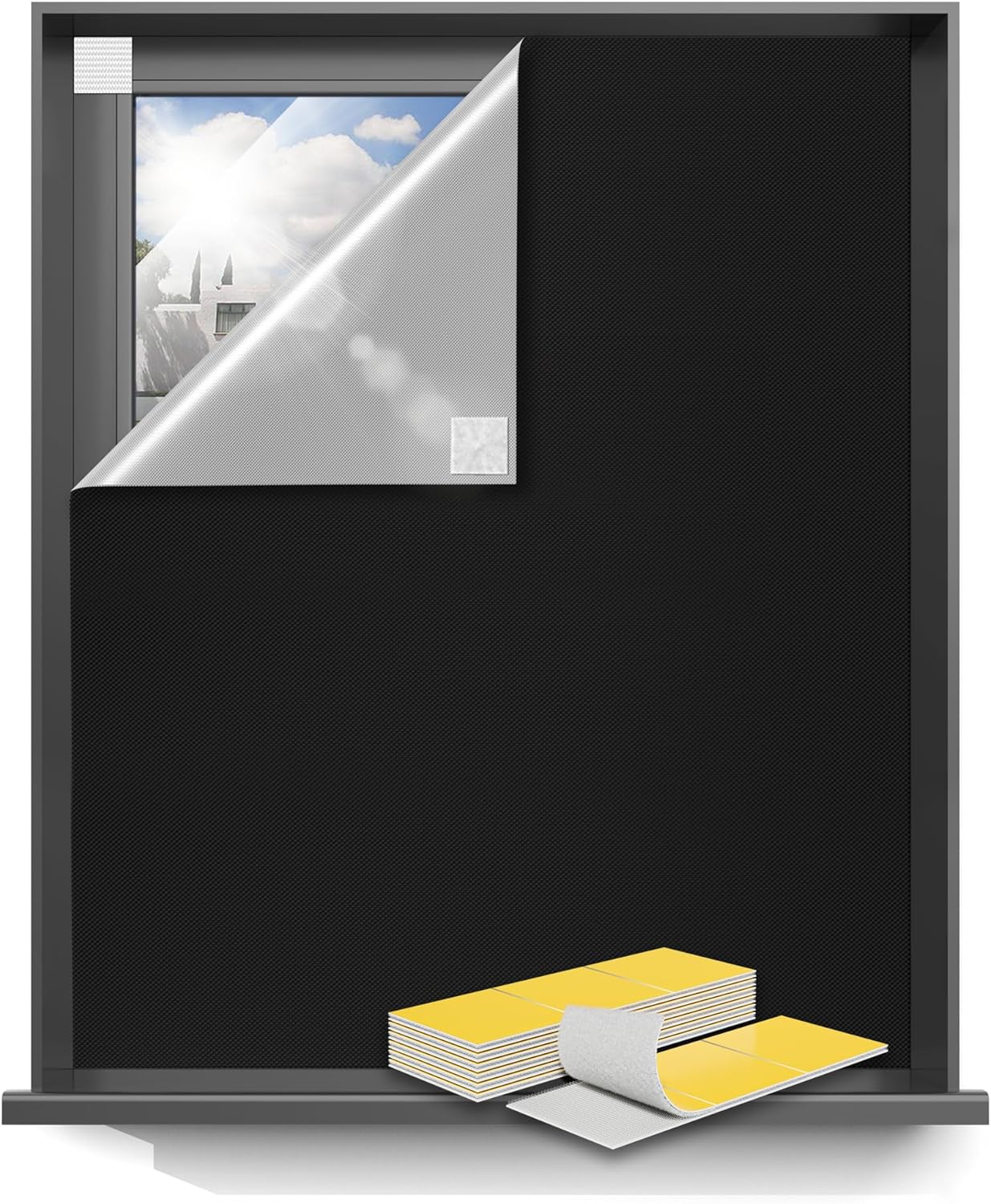 Sumobaby 50"x57" Portable Blackout Curtains, Blinds for Windows with Hook & Loop...