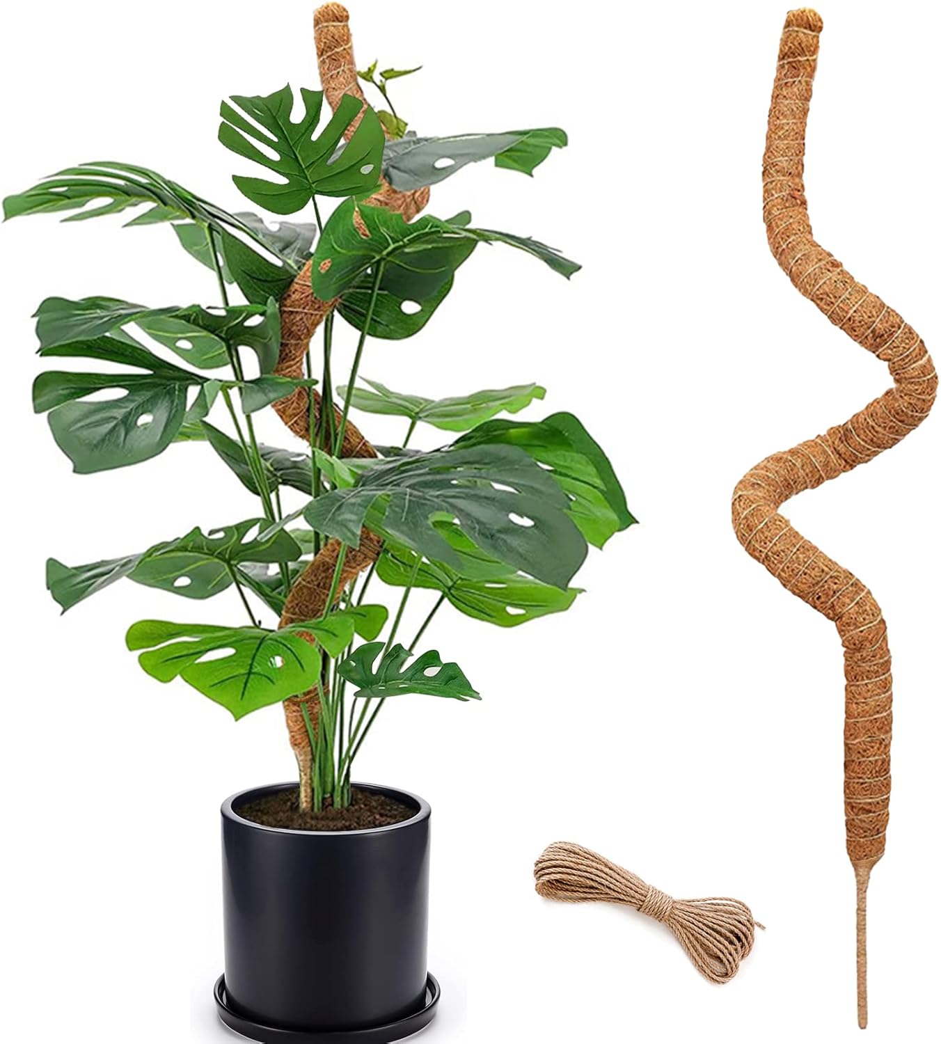 48 Inch Moss Pole, Bendable Moss Pole for Plants Monstera, Tall Moss Poles for C...