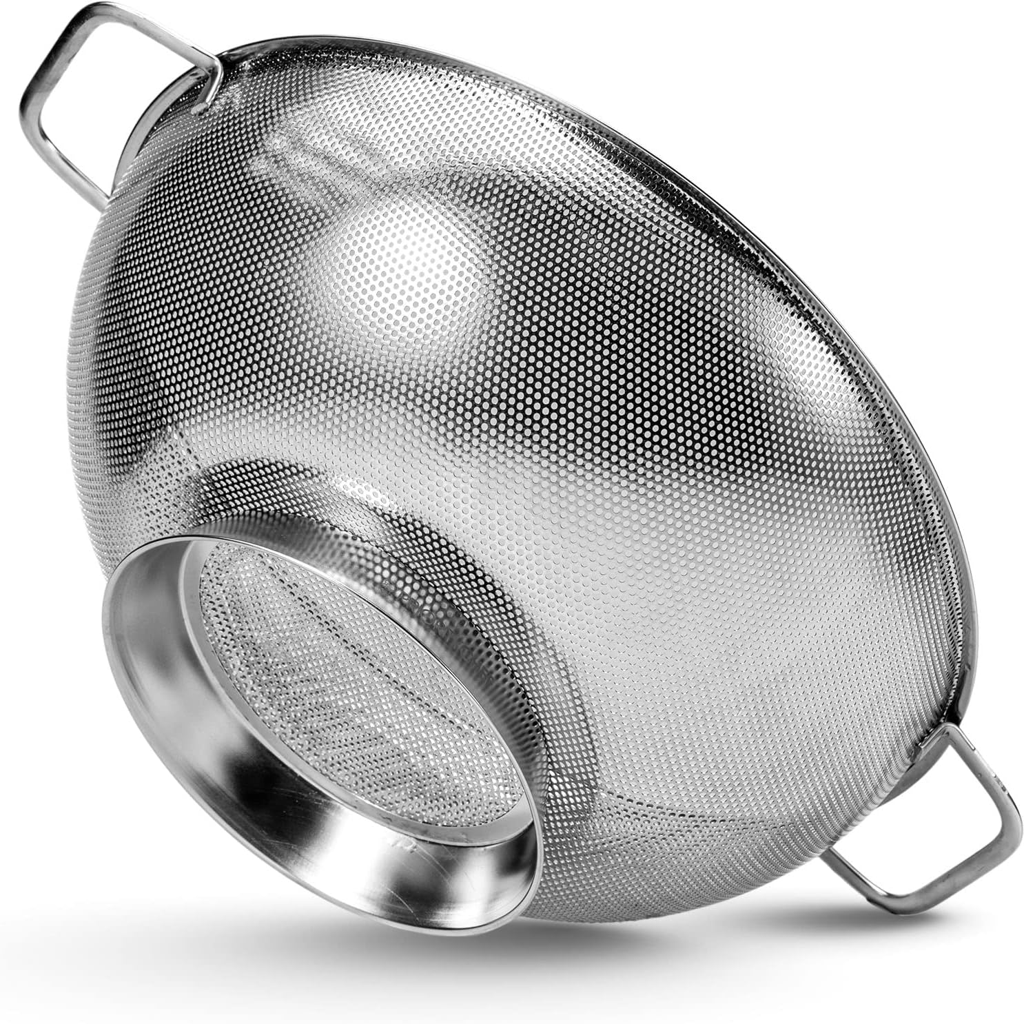 PriorityChef Colander, Special Stainless Steel Kitchen Strainer, Innovative Stra...