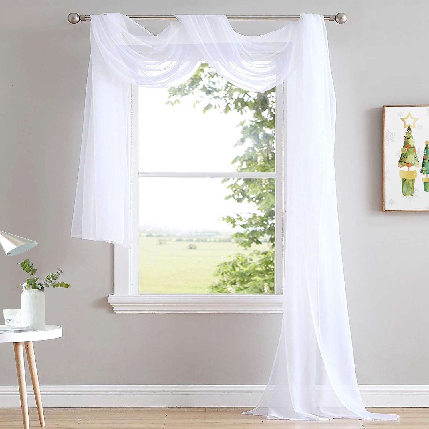 NICETOWN Sheer Canopy Bed Curtains, High-Quality Home Decoration Sheer Voile Sca...