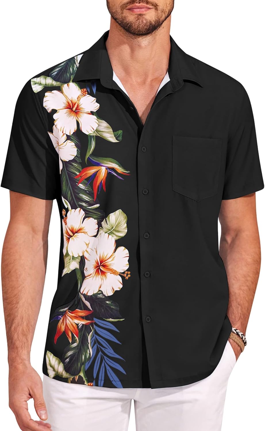 COOFANDY Men's Shirt, Special Hawaiian Tropical Short Sleeve Shirt, Unique Summe...