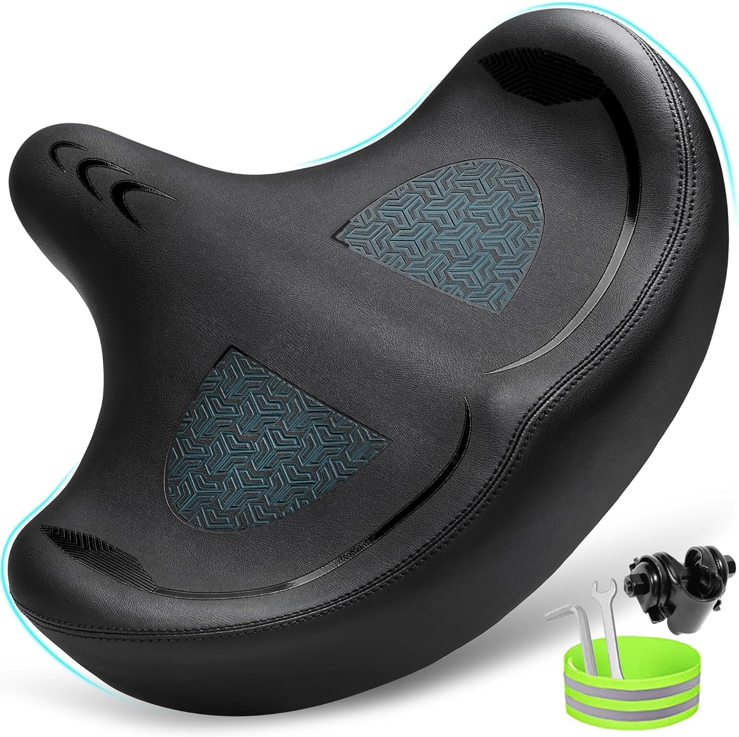 Oversized Bike Seat for Men & Women Comfort, Extra Wide Bicycle Seat Cushion, Co...