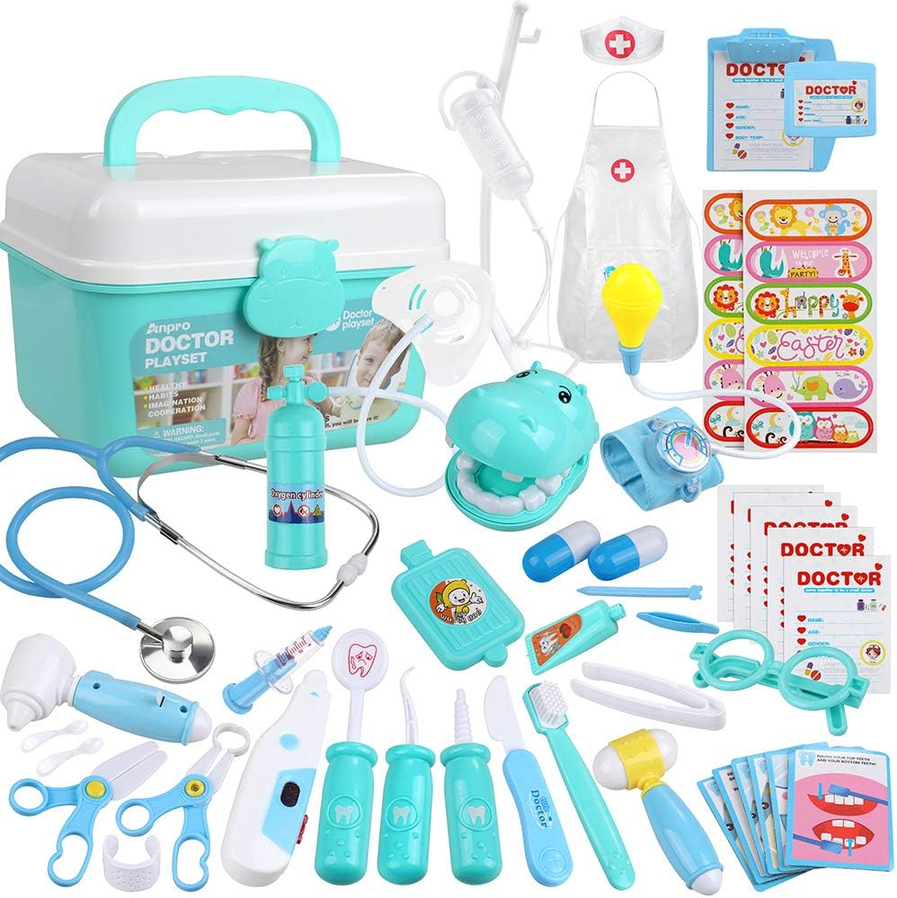 Anpro 46PCS Doctors Set for Kids, Medical Toy with...