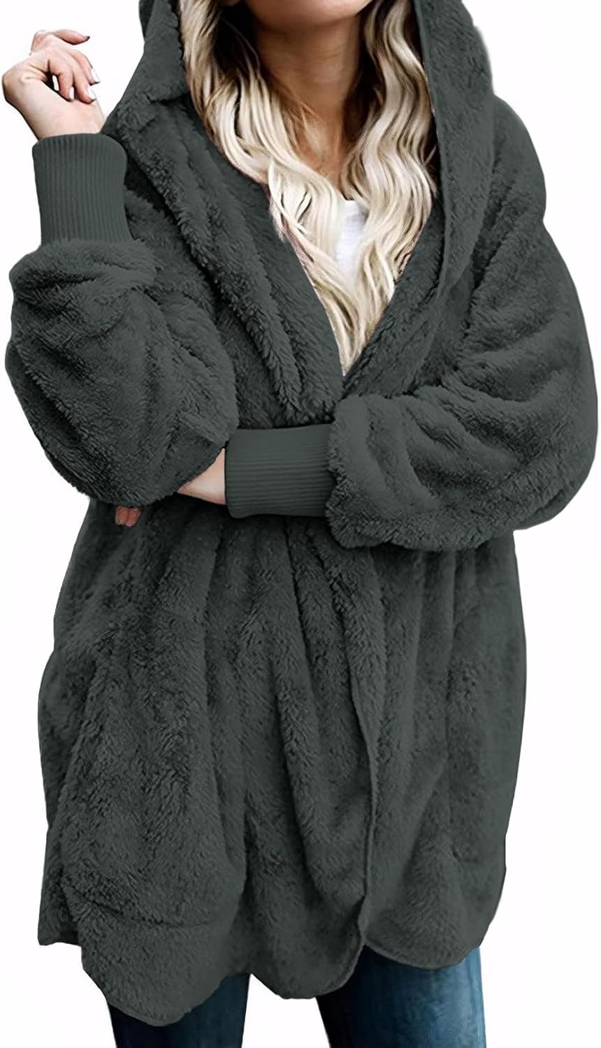Women Hooded Cardigan, Special Fuzzy Jacket, Innovative Winter Open Front Fleece...