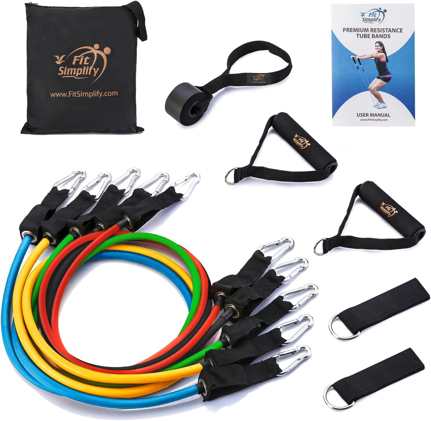 Fit Simplify Resistance Tube Bands, Special Resistance Bands with 12 Piece Set,...