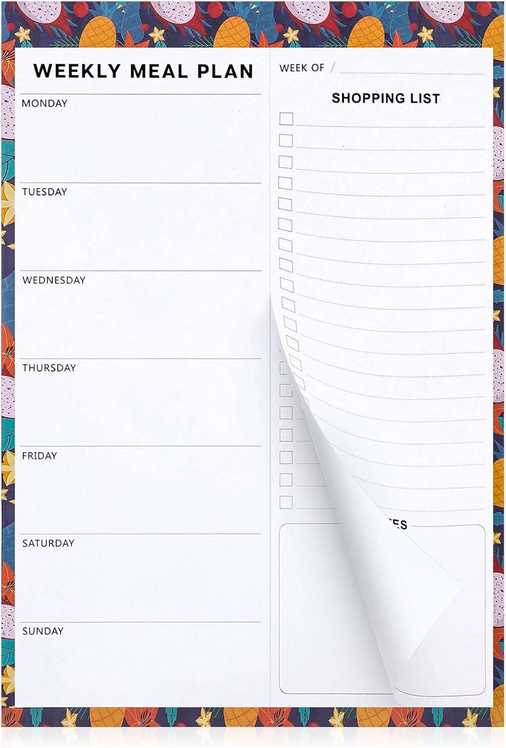 60 Sheets Weekly Meal Planner, 7" x 10" Tear off Meal Planner and Shopping List...