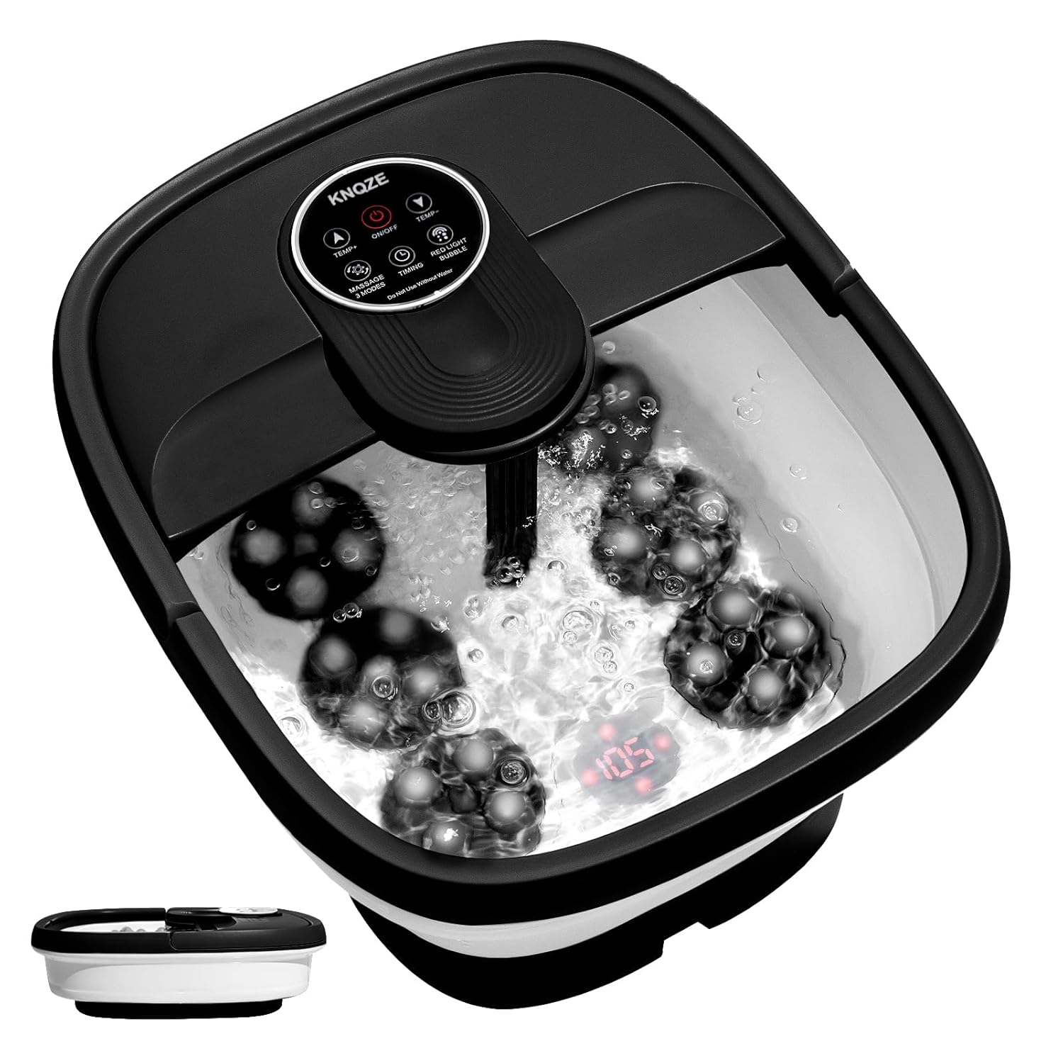 Electric Motorized Foot Spa with Heat, Bubble Massage, Remote Control, 24 Shiats...