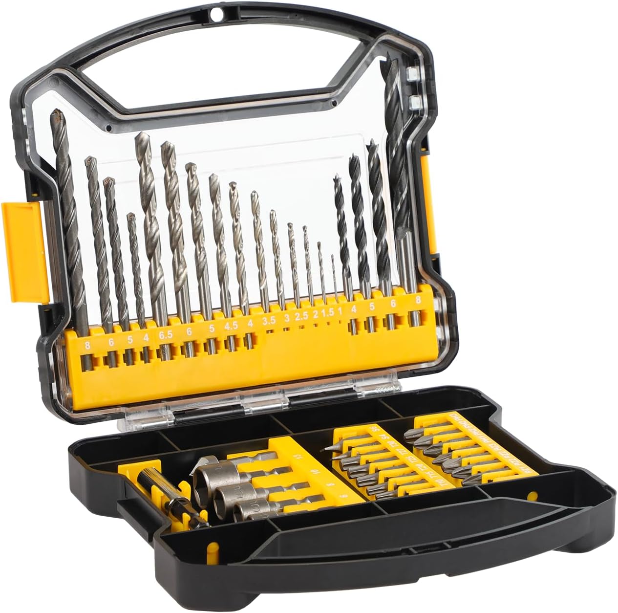 C P CHANTPOWER Drill Bit Sets and Screwdriver Bit Sets with Case for Drilling Wo...